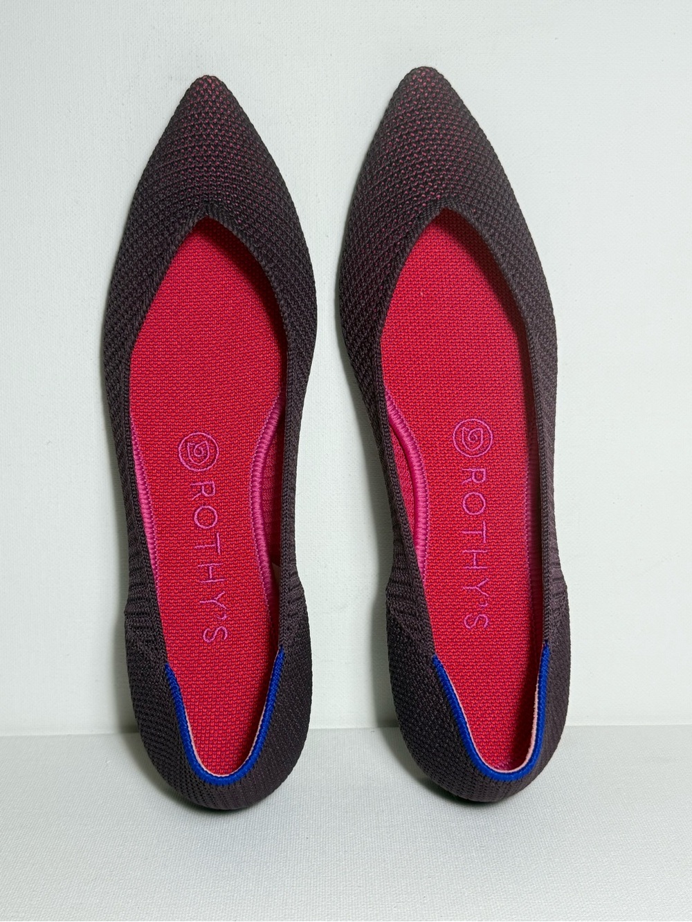 Rothy's The Point Womens Ballet Flat Berry Lattice Purple Knit Slip On Size 8